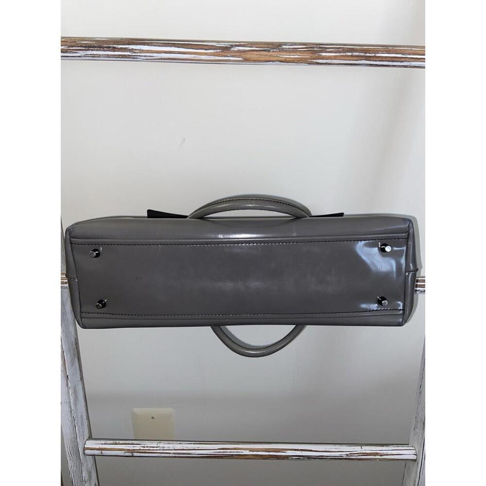 Prada Spazzolato matte gray patent leather hand tote bag - Picture 7 of 16